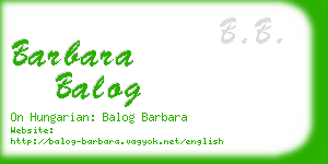 barbara balog business card